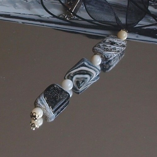 Tygrování - náhrdelník - onyx a perleť — foto 2