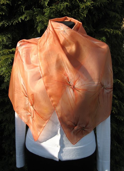 EVEMODE - hedvábný šál "Copper" — foto 3