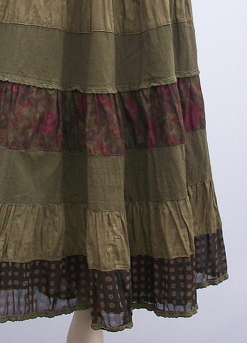 Khaki volánová sukně — foto 2