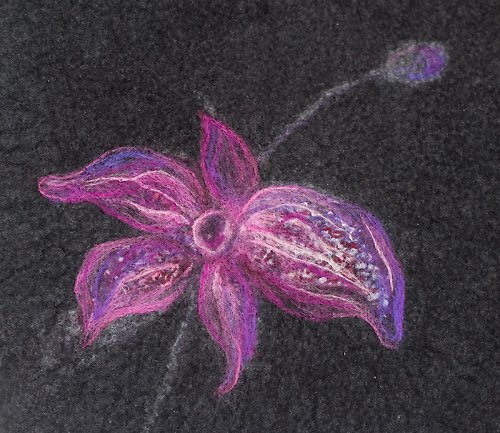Plstěná kabelka "Tmavý orchidej" — foto 2