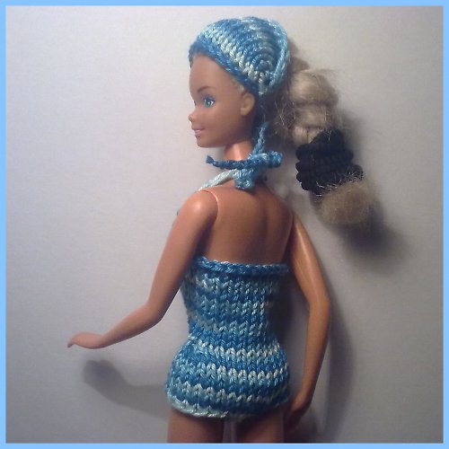 Modrobílé melírované plavky pro Barbie 50% SLEVA — foto 2