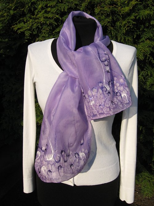 EVEMODE - hedvábný šál "Viola design" — foto 3
