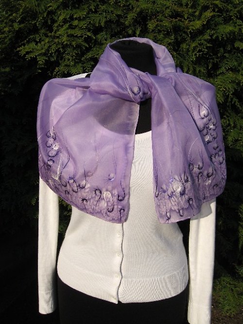 EVEMODE - hedvábný šál "Viola design" — foto 4