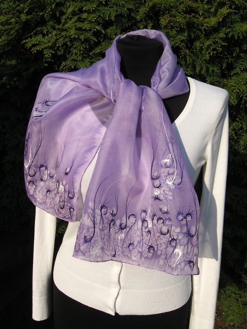 EVEMODE - hedvábný šál "Viola design" — foto 5