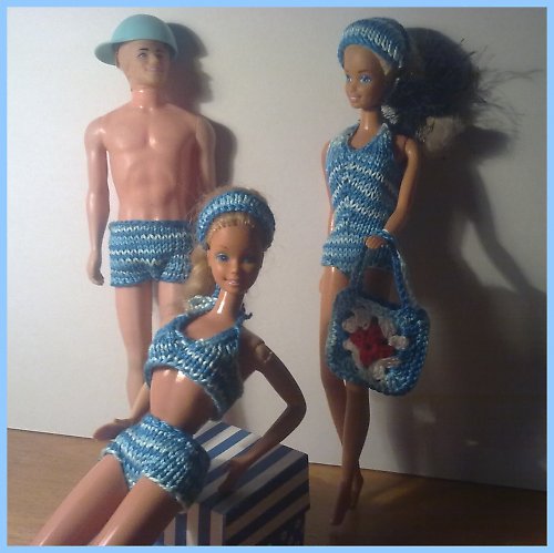 Modrobílé melírované plavky pro Barbie II. — foto 3