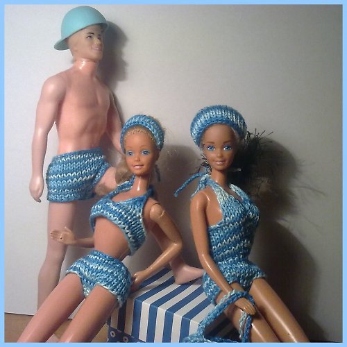 Modrobílé melírované plavky pro Barbie II. — foto 5