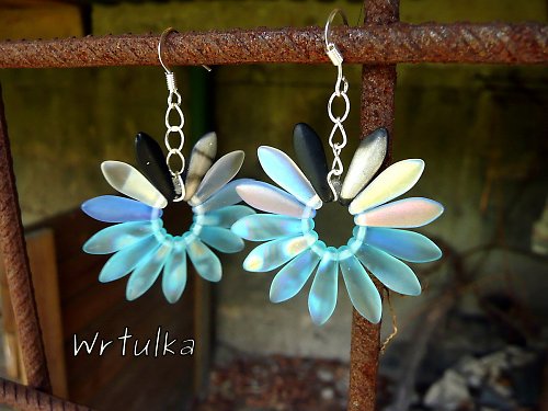 Naušnice " Flower blue spirit " — foto 2