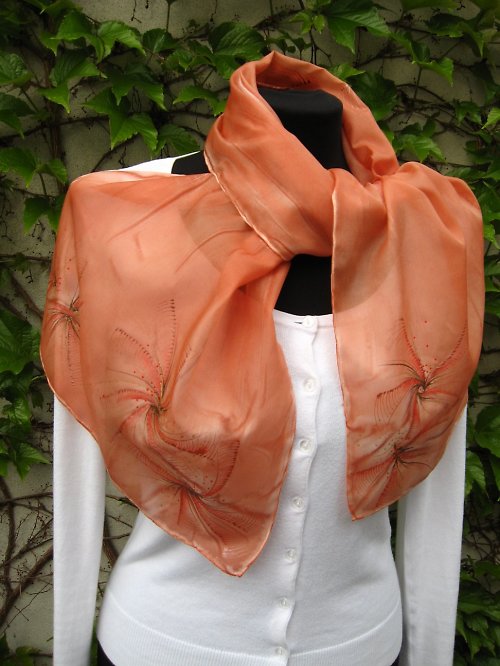 EVEMODE hedvábný šál "Copper" — foto 2
