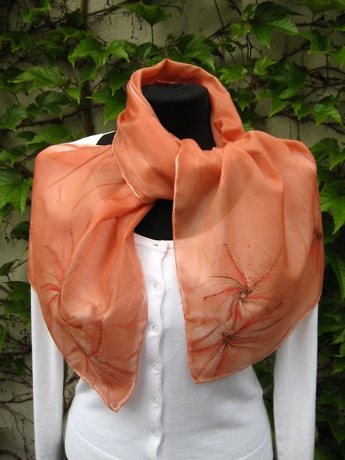 EVEMODE hedvábný šál "Copper" — foto 3