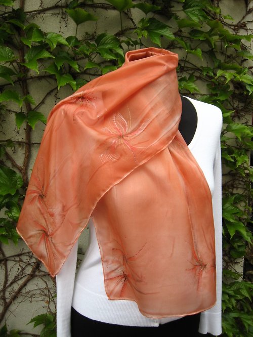 EVEMODE hedvábný šál "Copper" — foto 4