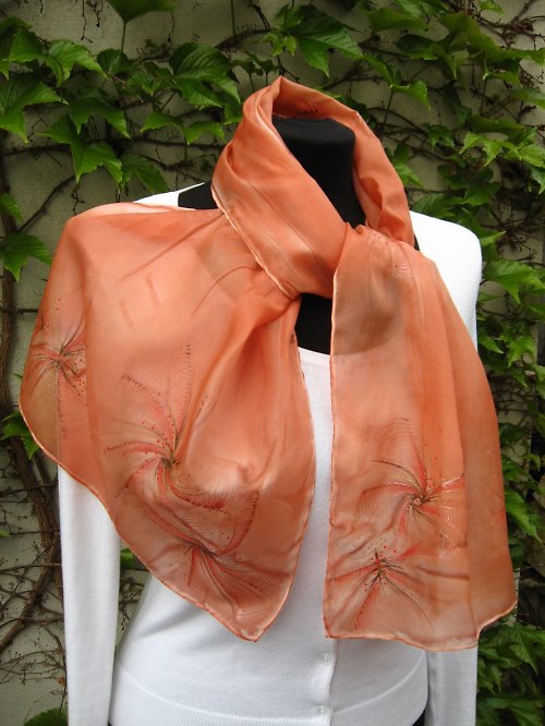 EVEMODE hedvábný šál "Copper" — foto 5
