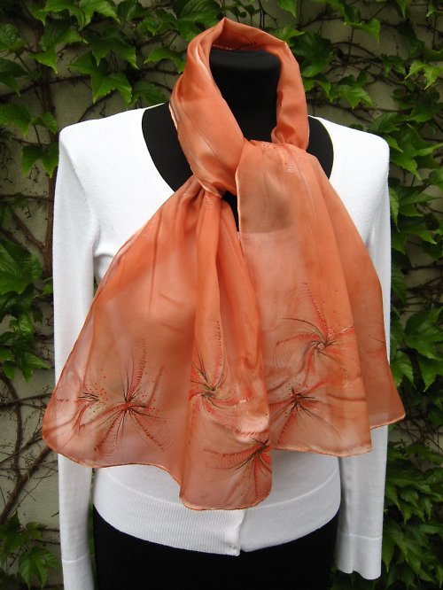 EVEMODE hedvábný šál "Copper" — foto 6