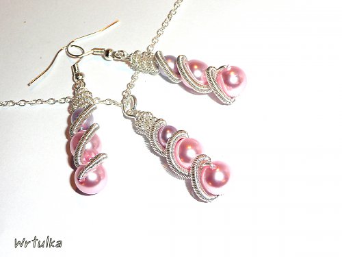 Naušnice " Spires - lovely pink " — foto 2