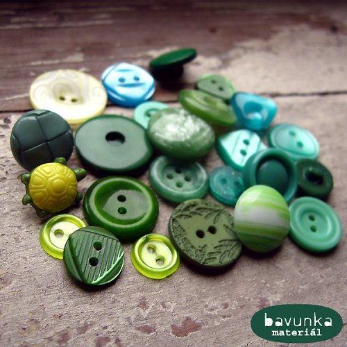 Knoflíky - mix zelený — foto 2
