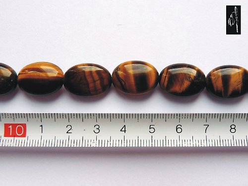 Tygří oko ovál 18x13 mm, 1 ks — foto 2