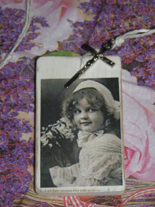 Vintage cedulička s holčičkou — foto 2