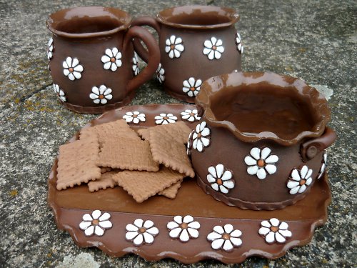 Souprava - bílé kytičky cik cak — foto 2