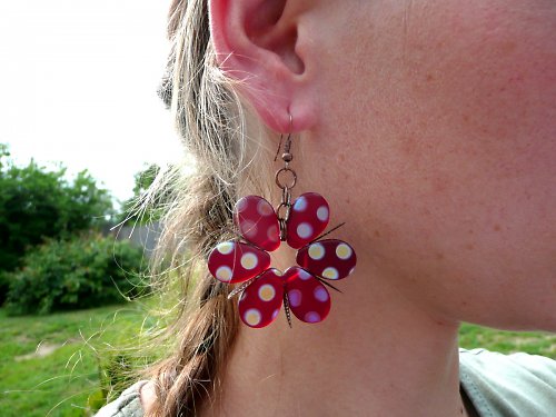Náušnice : " Marguaritas - red, big and spotte — foto 2
