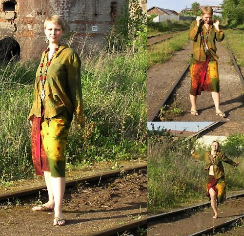Suknička docela zavinovací etno — foto 4