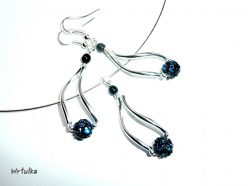 Naušnice :" Spin - black rose " — foto 3