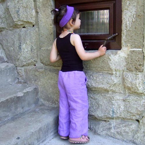 Fialkové lněné gaťky — foto 2