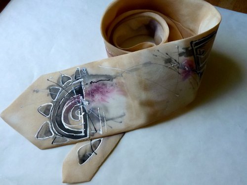 Hedvábná KRAVATA, "abstraktní" — foto 3