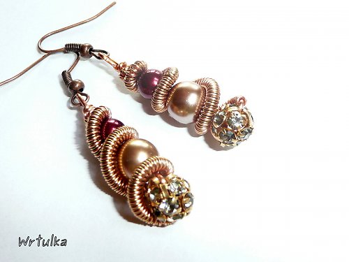 Naušničky " Spires - gold roses " — foto 3