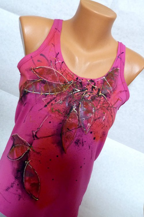 Tílko dámské, "LISTY", XL, — foto 3