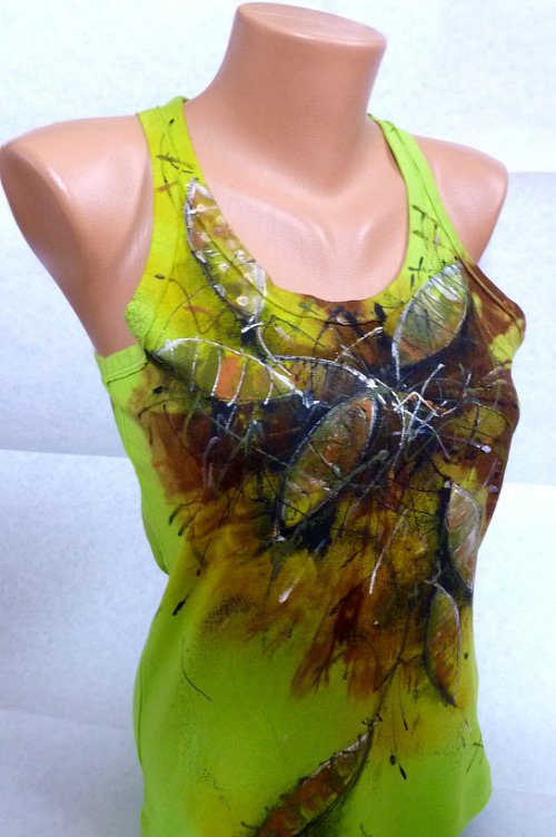 Tílko dámské, "LISTY", XL, — foto 2