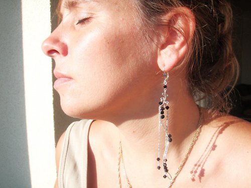 Hadí náušnice černé — foto 2