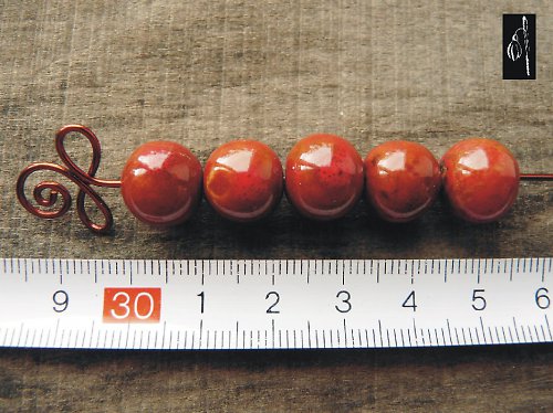 Keramická kulička červená, 12 mm, 2 ks — foto 2
