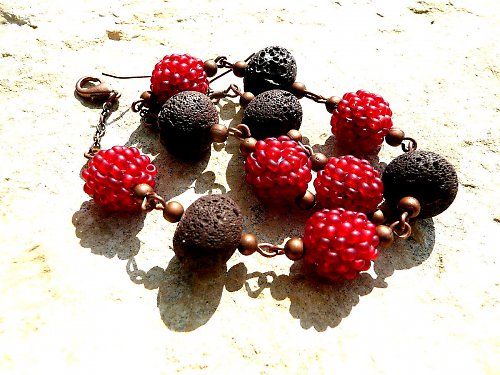 Naušnice " Dark red ash " — foto 3