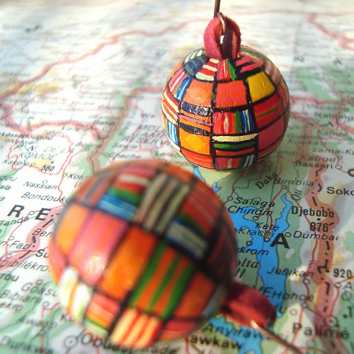 Ghana - malované náušnice — foto 2