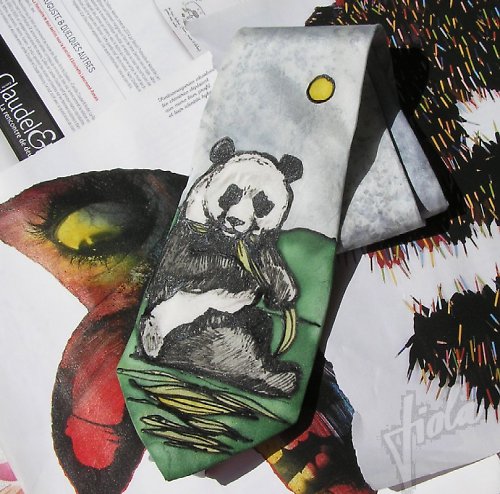 Kravata hedvábí - panda — foto 2