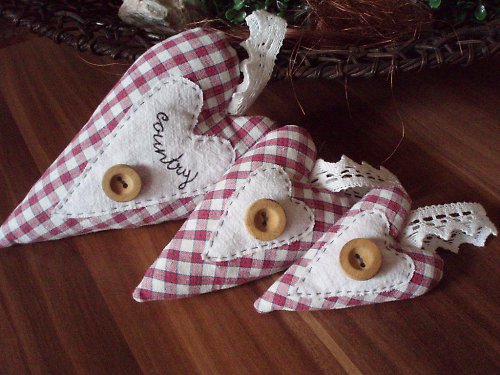 Country srdíčka - sada k zavěšení — foto 3