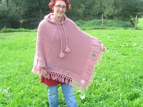 Starorůžové pončo — foto 2