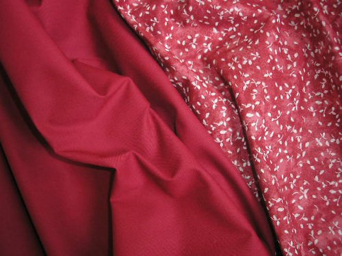 Látka - BORDO + BÍLÉ LÍSTEČKY — foto 2