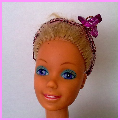 Fialkový náhrdelník / čelenka pro Barbie — foto 5