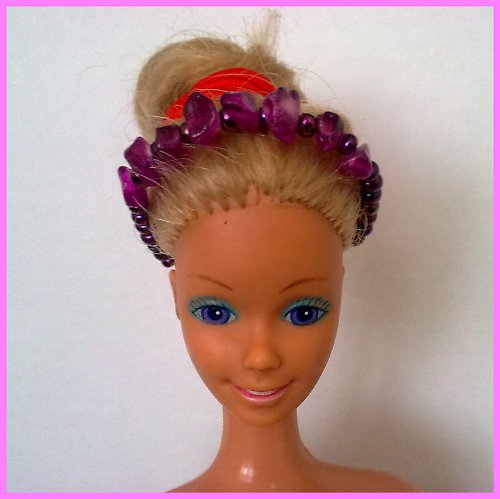 Fialkový náhrdelník / čelenka pro Barbie — foto 2
