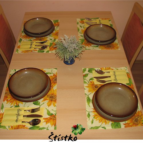 Prostírání s kapsami - Slunečnice — foto 3