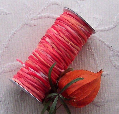 Červený strakáč, chiffon, metráž — foto 2