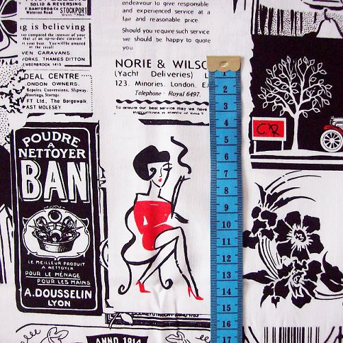 Látka - Vintage Patchwork Newspaper — foto 3