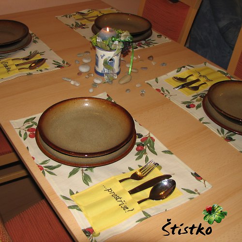 Prostírání s kapsami - Olivy — foto 3