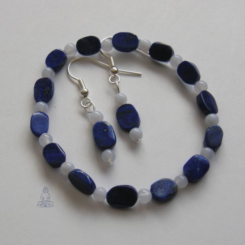 Náramek - lapis lazuli + chalcedon — foto 3