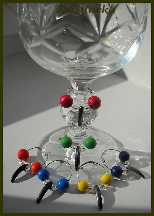 Glass charm-rozlišovače /6ks — foto 2