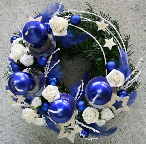 Adventní věneček modrý - na přání — foto 2