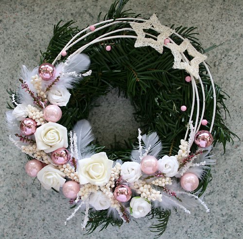 Adventní věneček růžovobílý I. — foto 6