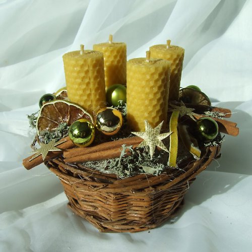Adventní svícen medový do zelena — foto 2
