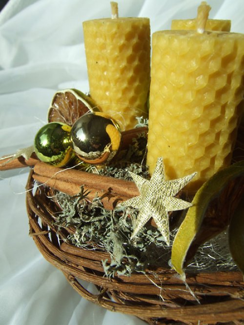 Adventní svícen medový do zelena — foto 4