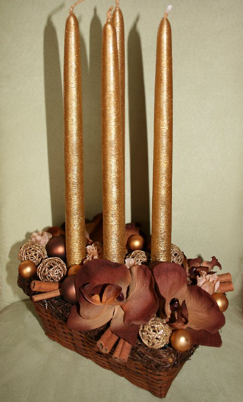 Adventní svícen zlatohnědý — foto 2